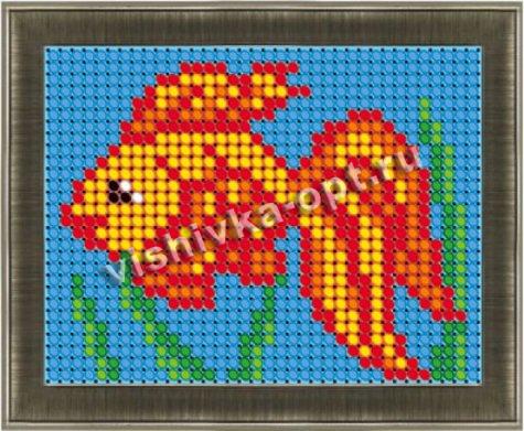 «Светлица» набор для вышивания бисером ЛК003 «Золотая рыбка» бисер Чехия 6*7,5см (1шт) цвет:ЛК003