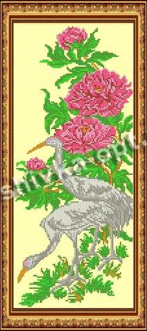 «Светлица» рисунок на ткани для вышивания бисером К-047 «Птицы» 19,1*42,7см (1шт) цвет:К-047