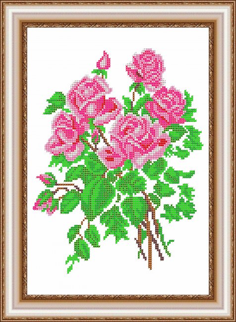 «Светлица» набор для вышивания бисером №040 «Букет роз» бисер Чехия 21,8*29,8см (1шт) цвет:040