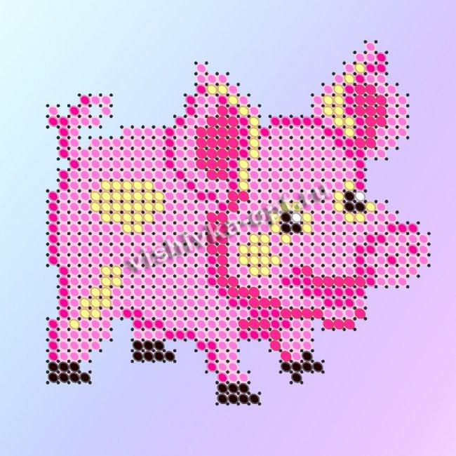 «Диамант» набор со стразами на фанере ДВЛД-03П «Веселая свинка» 10*9,5см (1шт) цвет:ДВЛД-03П