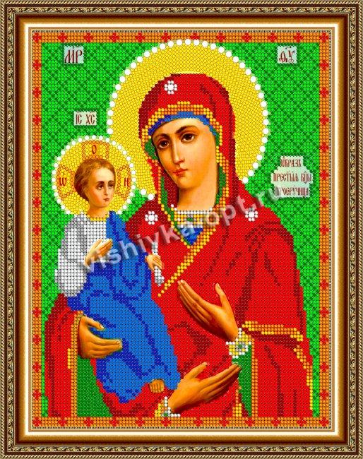 «Светлица» рисунок на ткани для вышивания бисером 406 «Прсв.Богородица Троеручица» 19*24см (1шт) цвет:406