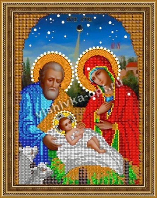 «Диамант» схема на атласе с клеевым покрытием для алмазной вышивки ДМ-391 «Рождество Христово» 15,5*20,5см (1шт) цвет:ДМ-391