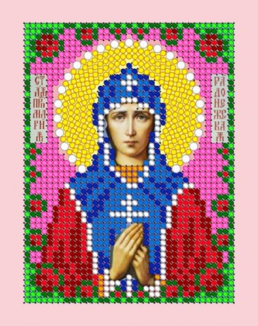 «Светлица» набор для вышивания бисером 8662ЛМ «Св. Мария Радонежская» бисер Чехия 7,5*10см (1шт) цвет:8662ЛМ