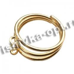 Основа для колец FS4734 ~18мм с 3 петельками (100шт) цвет:золото