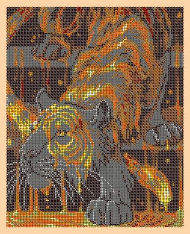 «Диамант» набор со стразами ДВЛ-209П «Огненный тигр» 30*38см (1шт) цвет:ДВЛ-209П