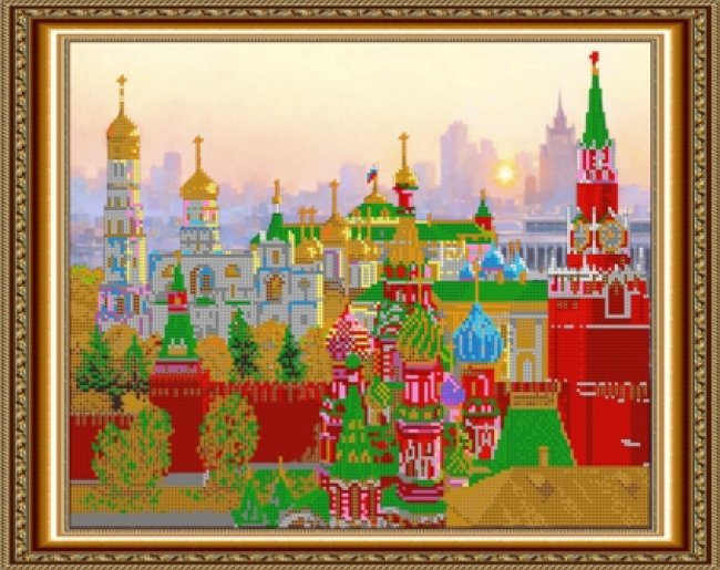 «Диамант» набор со стразами в подарочной картонной упаковке ДК-420 «Стены кремля» 48*38см (1шт) цвет:ДК-420