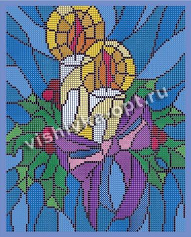 «Диамант» схема на атласе с клеевым покрытием для алмазной вышивки ДВЛ-214П «Рождество» 24*30,5см (1шт) цвет:ДВЛ-214П