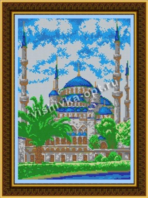 «Диамант» схема с клеевым покрытием для алмазной вышивки ДК-512П «Мечеть сердце Чечни» 38*48с (1шт) цвет:ДК-512П