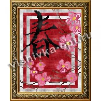 «Светлица» рисунок на ткани для вышивания бисером Д-026 «Сакура» 12*16см (1шт) цвет:Д-026