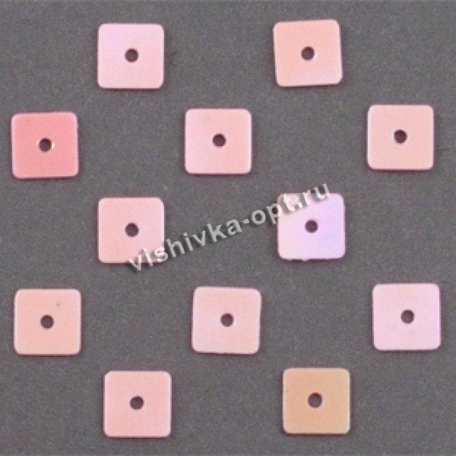 Пайетки перламутр фигурные "квадрат" 5*5мм (50гр) цвет:83-т.розовый