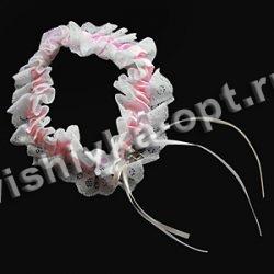 Подвязка № 03193 (1шт) цвет:бел/розовый