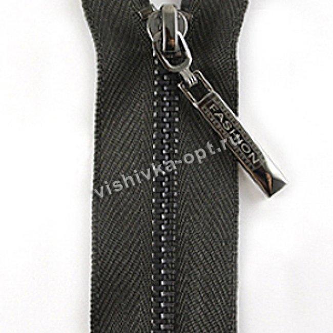 Молния Fashion-S "металл" т.никель тип 3-1 разъемная 75см (1шт) цвет:120-т.хаки