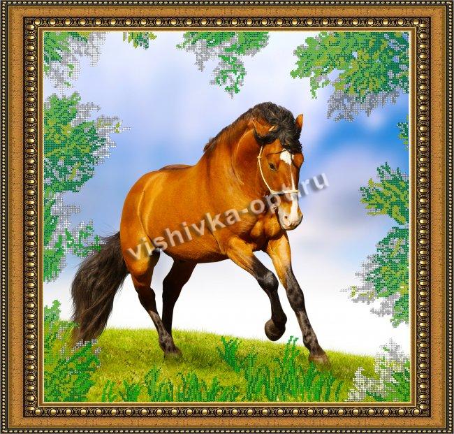 «Светлица» рисунок на ткани для вышивания бисером К-125 «Лошадь» 45,1*43,2см (1шт) цвет:К-125