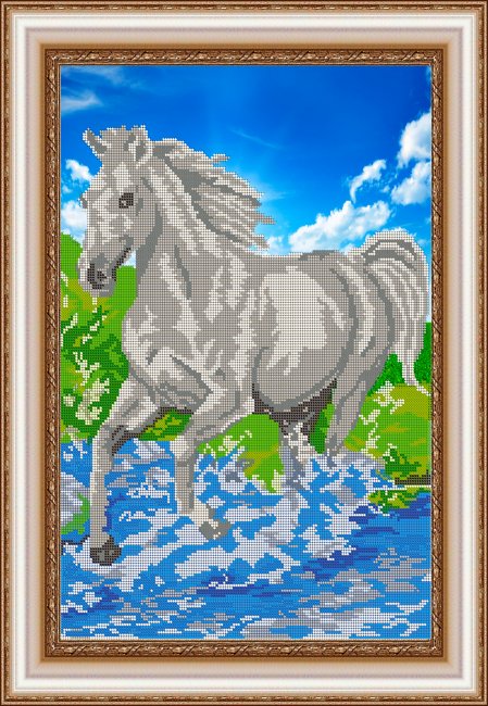«Светлица» набор для вышивания бисером №113 «Лошадь» бисер Чехия 37*45,5см (1шт) цвет:113