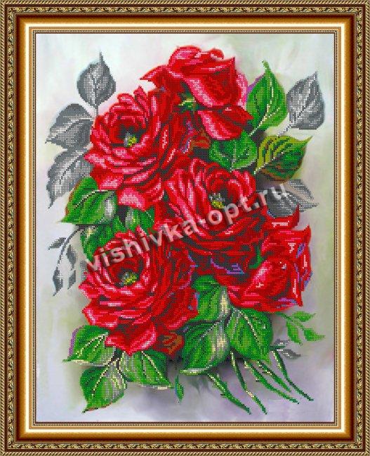 «Светлица» рисунок на ткани для вышивания бисером К-107 «Садовые розы» 38*48см (1шт) цвет:К-107