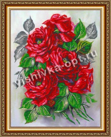 «Светлица» рисунок на ткани для вышивания бисером К-107 «Садовые розы» 38*48см (1шт) цвет:К-107