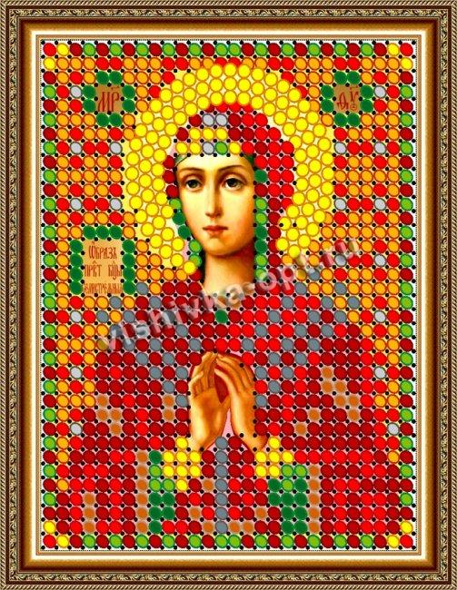 «Светлица» рисунок на ткани для вышивания бисером 370Л «Прсв. Богородица Семистрельная» 6*7,5см (1шт) цвет:370Л