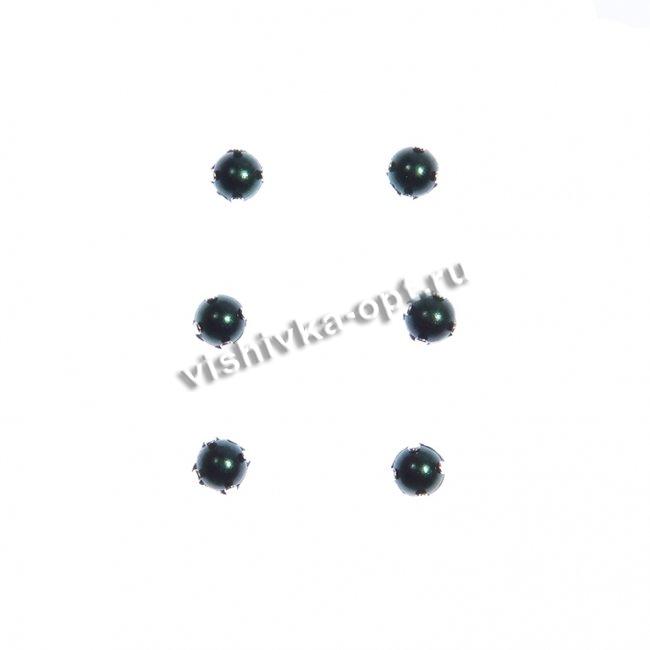 Жемчуг пришивной в лапках FS 7084 d 4мм (100шт) цвет:075-черный