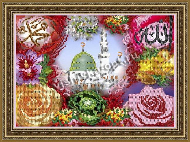«Светлица» рисунок на ткани для вышивания бисером К-208 «Мечеть в цветах» 24*19см (1шт) цвет:К-208