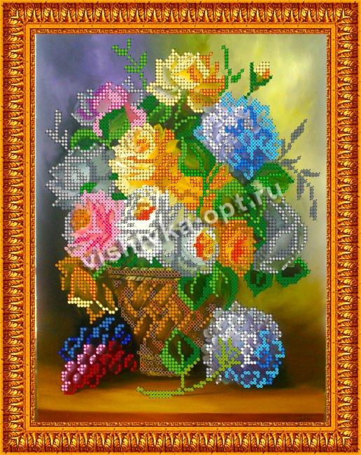 «Светлица» рисунок на ткани для вышивания бисером К-180 «Цветы в вазе» 24*19см (1шт) цвет:К-180