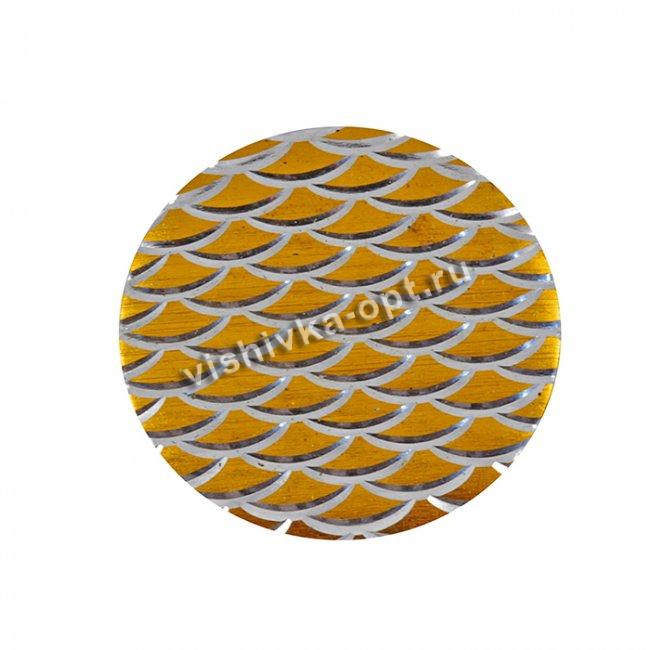 Термо - металл "Круг" с лазерной насечкой 6мм (50шт) цвет:золото