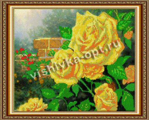«Светлица» рисунок на ткани для вышивания бисером К-252 «Желтые розы» 30,7*25см (1шт) цвет:К-252