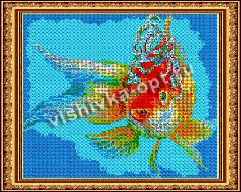 «Светлица» рисунок на ткани для вышивания бисером К-349П «Золотая рыбка» 30*24см (1шт) цвет:К-349П