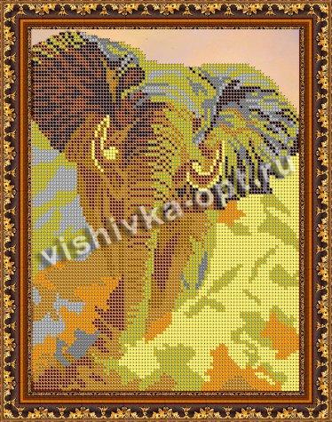 «Светлица» рисунок на ткани для вышивания бисером К-316 «Слон» 19*24см (1шт) цвет:К-316