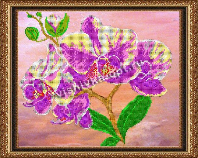 «Светлица» рисунок на ткани для вышивания бисером К-325 «Орхидея» 30*24см (1шт) цвет:К-325