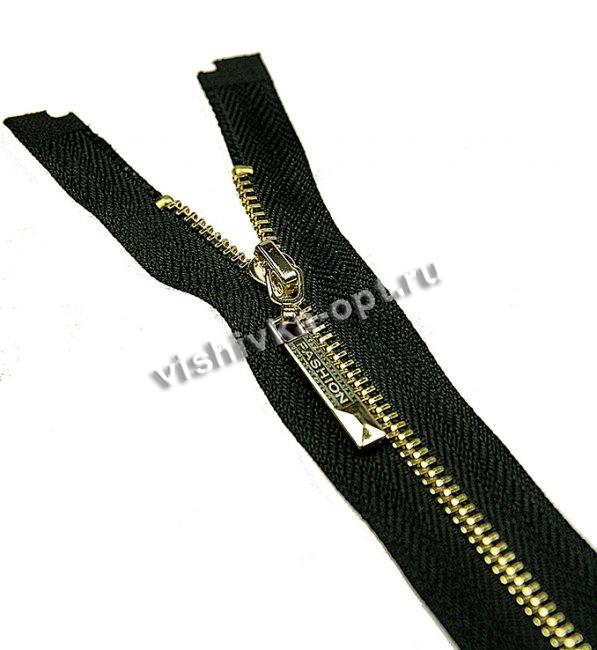 Молния Fashion "металл" золото тип 3-1 разъемная 60см (100шт) цвет:075-черный