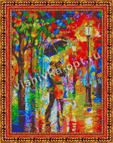 «Светлица» рисунок на ткани для вышивания бисером К-403П «Влюбленные под дождем» 30*38см (1шт) цвет:К-403П