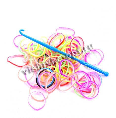 Набор для плетения браслетов №10016 из резинок (1уп*200шт) цвет:цветной