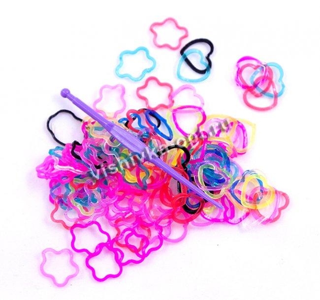 Набор для плетения браслетов №10018 из фигурных резинок (1уп*200шт) цвет:цветной