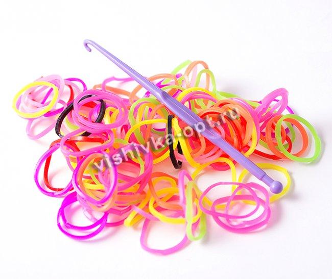 Набор для плетения браслетов №10138 из резинок (1уп*200шт) цвет:цветной