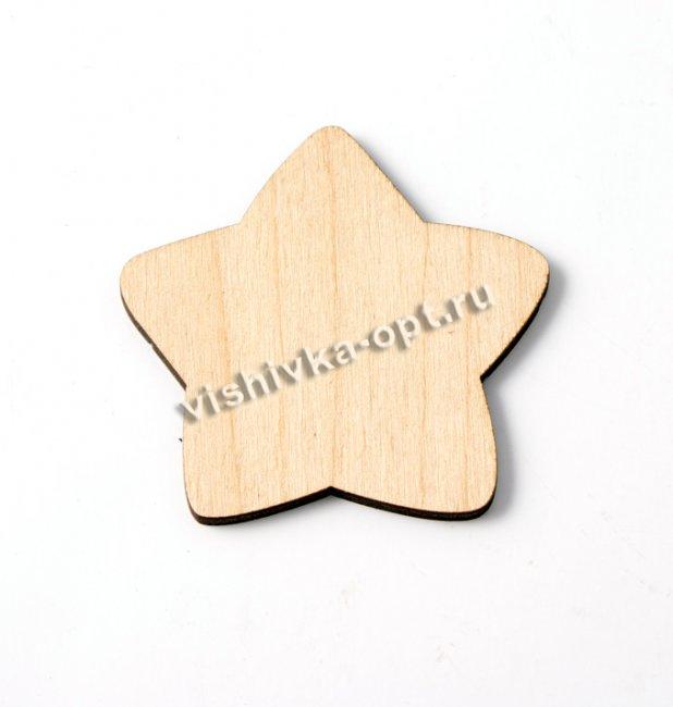 Добрый мастер деревянная заготовка для декупажа №10587 "Звезда" 6см (1шт) цвет:дерево