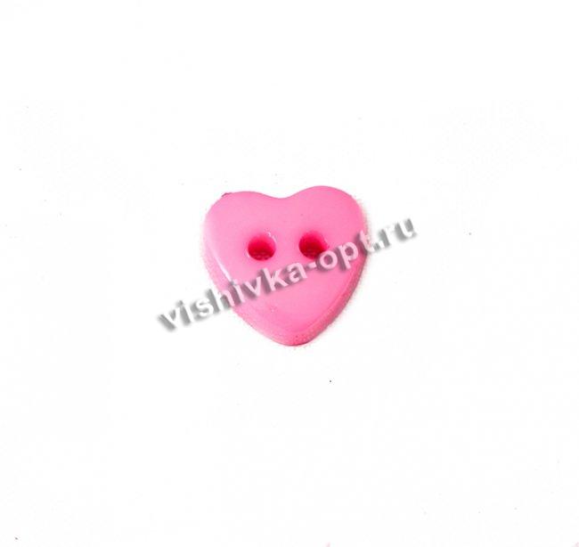 Пуговица "Сердце" 13*12мм на 2 прокола (50шт) цвет:041-салатовый