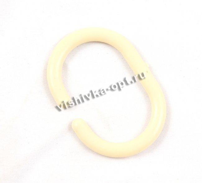 Кольцо для штор в ванную №11111 пластик 28*46мм (12шт) цвет:124-молочный