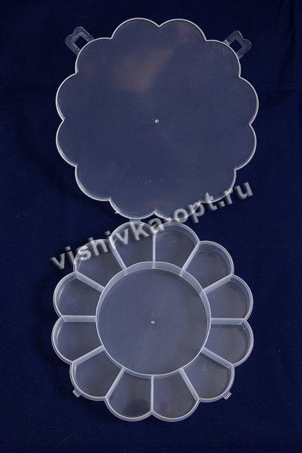 Контейнер для мелочей № C-11304 d 15,5см, 13 секций (1шт) цвет:001-прозрачный