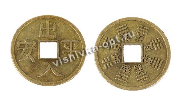 Монета металл FS11675 "Иероглифы" d62мм (1шт) цвет:оксид