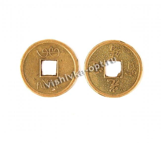 Монета металл FS11696 "Иероглифы" d19мм (1000шт) цвет:оксид