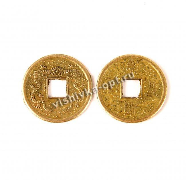 Монета металл FS11697 "Дракон" d10мм (2000шт) цвет:оксид
