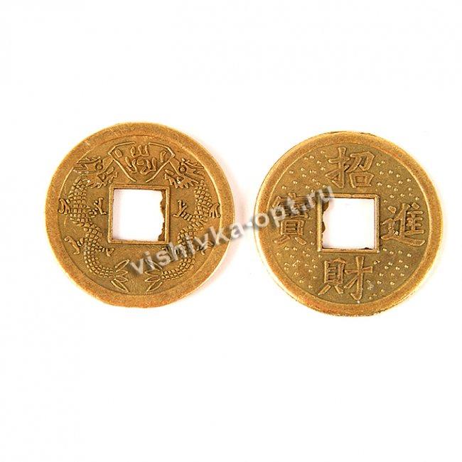 Монета металл FS11697 "Дракон" d24мм (1000шт) цвет:оксид