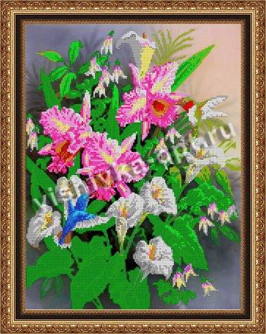 «Светлица» рисунок на ткани для вышивания бисером К-378 «Поэзия цветов» 30*38см (1шт) цвет:К-378