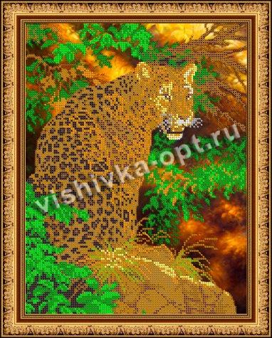 «Светлица» рисунок на ткани для вышивания бисером К-426 «Леопард» 24*30см (1шт) цвет:К-426