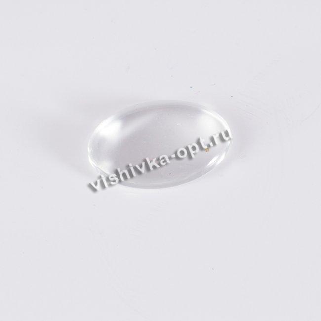 Кабошон-линза №11830 овальный стекло 18*25мм (3шт) цвет:прозрачный