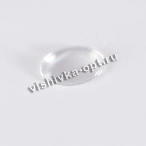 Кабошон-линза №11830 овальный стекло 18*25мм (3шт) цвет:прозрачный