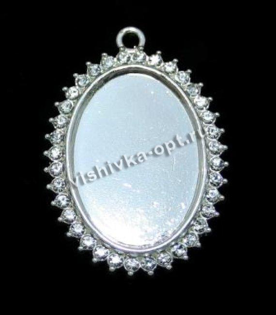 Основа - рамка №11868 для кабошона 18*25см (1шт) цвет:серебро