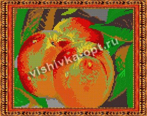 «Светлица» рисунок на ткани для вышивания бисером К-497П «Персики» 24*19см (1шт) цвет:К-497П