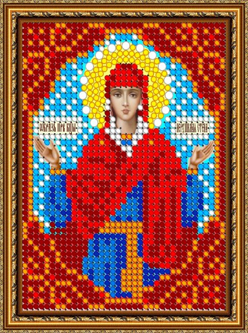 «Светлица» набор для вышивания бисером 8360ЛМ «Прс.Богородица Нерушимая Стена» бисер Чехия 7,5*10см (1шт) цвет:8360ЛМ