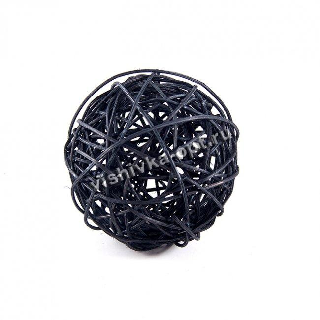 Ротанговые шары для декора и творчества d 9см (1шт) цвет:9-черный